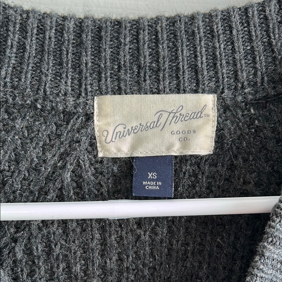 Universal Thread Charcoal Ribbed Crew Neck Sweater - Picture 2 of 3